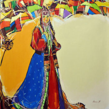 「Torguud」というタイトルの絵画 Amarsaikhan Namsraijavによって, オリジナルのアートワーク, オイル