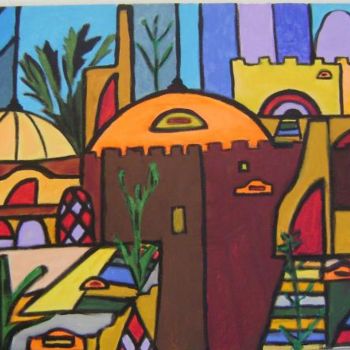 Painting titled "KAIROUAN SIGNES" by Mahmoud Amara, Original Artwork, Oil