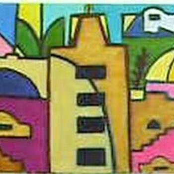 Painting titled "A la MEDINA" by Mahmoud Amara, Original Artwork, Oil