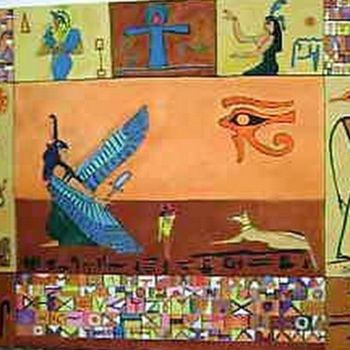 Peinture intitulée "EN EGYPTE" par Mahmoud Amara, Œuvre d'art originale, Huile