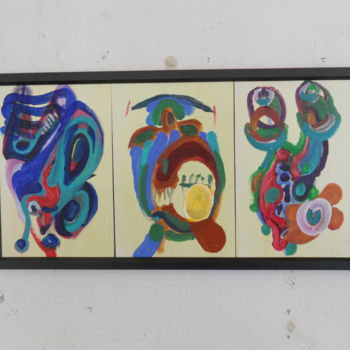 Malerei mit dem Titel "Máscaras 2" von Jrocha, Original-Kunstwerk, Acryl