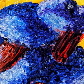 Pintura titulada "Blue Snake" por Amar Hasshim, Obra de arte original, Oleo