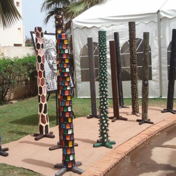 Sculpture intitulée "colonnes" par Sobel, Œuvre d'art originale, Huile