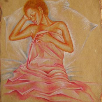 Pintura titulada "Sommeil-ouate-50x60…" por Gisèle Ledoux, Obra de arte original, Oleo
