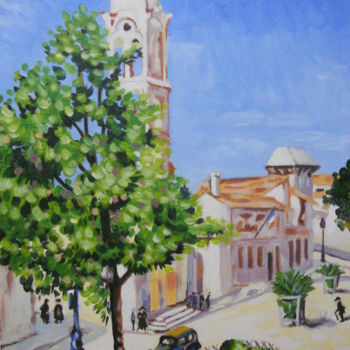 Pintura intitulada "eglise de l'algérie…" por Coco, Obras de arte originais, Óleo