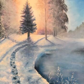 Картина под названием "Преддверие весны" - Елена Ледовских, Подлинное произведение искусства, Масло