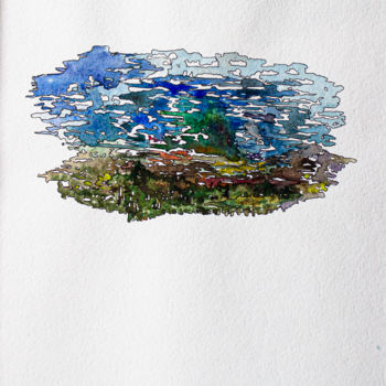 Ζωγραφική με τίτλο "Landscape" από Amberly Feaver, Αυθεντικά έργα τέχνης, Ακουαρέλα