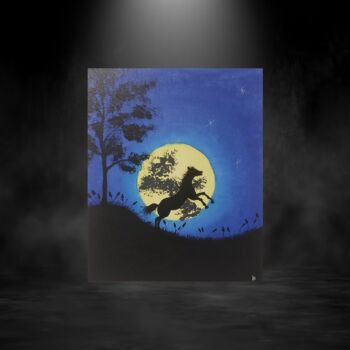 Pittura intitolato "Pleine lune" da Ambiance D'Atelier, Opera d'arte originale, Acrilico