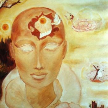 Peinture intitulée "pensée solaire" par Nicolle Amblard-Chomeyrac, Œuvre d'art originale