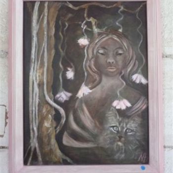 Painting titled "L'esprit de la forêt" by Nicolle Amblard-Chomeyrac, Original Artwork