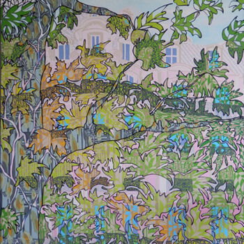 Картина под названием "Paris Platane" - Ambraude, Подлинное произведение искусства, Акрил Установлен на Деревянная рама для…