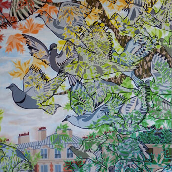 Картина под названием "Paris s'envole" - Ambraude, Подлинное произведение искусства, Акрил Установлен на Деревянная рама для…