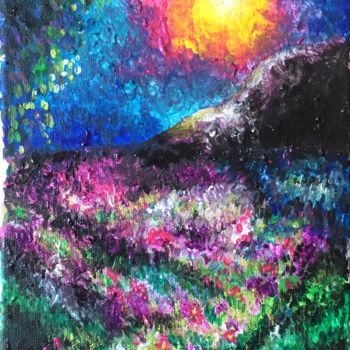 Painting titled "champs de couleurs" by Ambre Laurent, Original Artwork, Acrylic