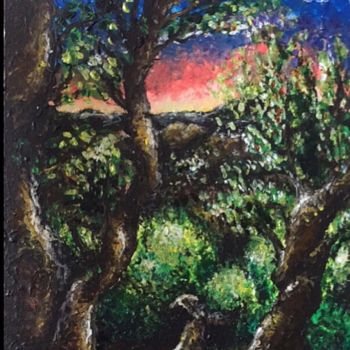 Картина под названием "A hauteur d’arbre" - Ambre Laurent, Подлинное произведение искусства, Акрил