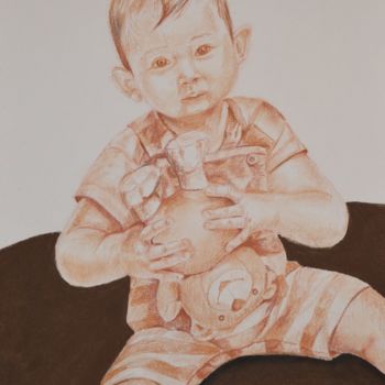 Drawing titled "Nounours" by Ambre Martel, Original Artwork, Other