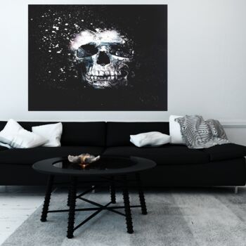 Painting titled "galax-dark-skull" by Ambre Nabeth, Original Artwork, Acrylic