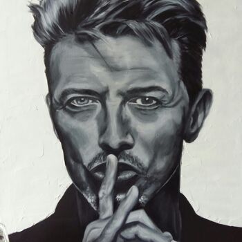 Malerei mit dem Titel "David Bowie" von Ambre Saint Martin, Original-Kunstwerk, Öl