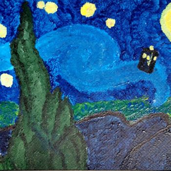 Peinture intitulée "Tardis dans la nuit…" par Ambredeval, Œuvre d'art originale, Acrylique