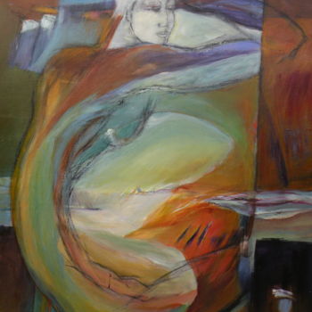 Malerei mit dem Titel "Peinture figurative…" von Viviane Ambre, Original-Kunstwerk, Acryl