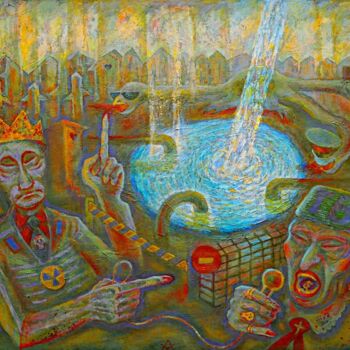 Peinture intitulée "Озеро Светлояр в ца…" par Alexei Kolesov, Œuvre d'art originale, Huile
