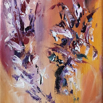 Картина под названием "Fleurs d'ornement" - Âme Sauvage, Подлинное произведение искусства, Акрил Установлен на Деревянная ра…