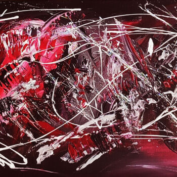 Transformation intérieure - tableau abstrait rouge et noir