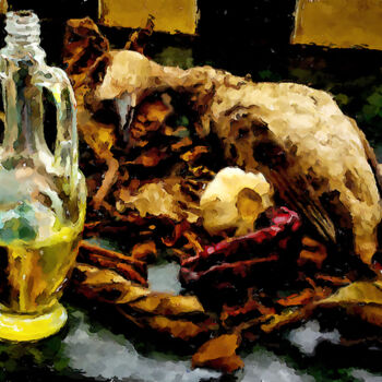Arts numériques intitulée "Canard nature morte." par Amel Milady (Le mutagraphe), Œuvre d'art originale, Peinture numérique