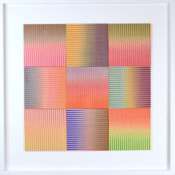 Peinture intitulée "Nine panel stripe" par Amelia Coward, Œuvre d'art originale, Collages