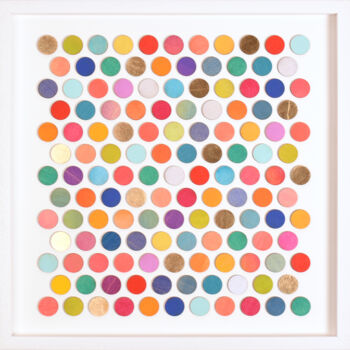 Malerei mit dem Titel "137 Candy Spots wit…" von Amelia Coward, Original-Kunstwerk, Collagen