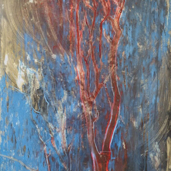 Peinture intitulée "Running river Tree" par Amelia Duszak, Œuvre d'art originale, Huile Monté sur Châssis en bois