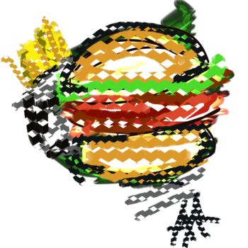 Arts numériques intitulée "Burger" par Amélie Augery, Œuvre d'art originale, Travail numérique 2D