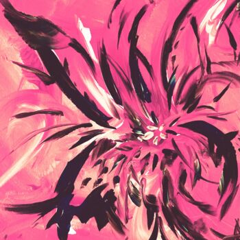 Arts numériques intitulée "Pink flower" par Amélie Augery, Œuvre d'art originale, Peinture numérique