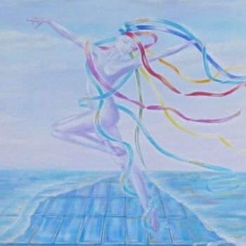 Pintura intitulada "la danse des rubans" por Amélie Chavrier, Obras de arte originais