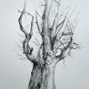 Drawing titled "Arborescence #2" by Amélie Helmstetter, Original Artwork, Gel pen
