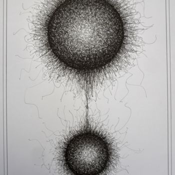 Tekening getiteld "Oscillation N°1" door Pogum, Origineel Kunstwerk, Marker