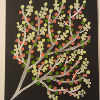 Картина под названием "Floraison printaniè…" - Amelie Mondain, Подлинное произведение искусства, Акрил Установлен на Деревян…