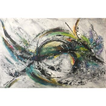 Painting titled "Danse de l'oiseau c…" by Amélie Osleau, Original Artwork, Pigments