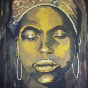 Painting titled "African Thoughts" by Amélie Beauger, Original Artwork, Oil