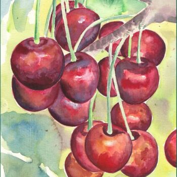 Malarstwo zatytułowany „Kirsche / Cherry” autorstwa Amelly Abraham, Oryginalna praca