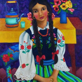 Painting titled "Gipsy" by Amena Nathan, Original Artwork, Oil