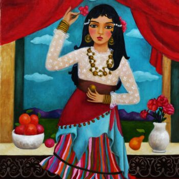 Painting titled "La petite danseuse" by Amena Nathan, Original Artwork, Oil