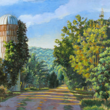 제목이 "A walk in NEW ENGLA…"인 미술작품 Dominique Amendola (Amendolaart)로, 원작, 기름 나무 들것 프레임에 장착됨
