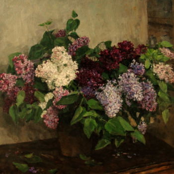 Painting titled "Сирень" by Vladimir Georgievich Gremitskikh, Original Artwork, Oil