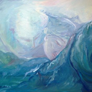 Картина под названием "Нежность водопадов" - Ametis, Подлинное произведение искусства, Масло