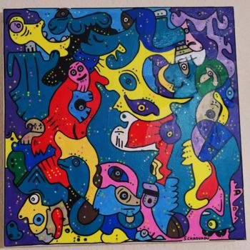 Картина под названием "Colorful World" - Amin Ajis, Подлинное произведение искусства, Акрил