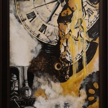 Pittura intitolato "Temps brisé" da Amine Bouabdallah, Opera d'arte originale, Acrilico