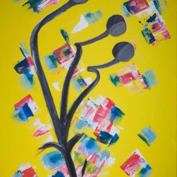 Pintura titulada "Notes joyeuses" por Amine Cadi, Obra de arte original, Acrílico Montado en Bastidor de camilla de madera
