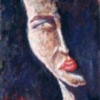 Peinture intitulée "half face" par Amir Wahib, Œuvre d'art originale, Huile