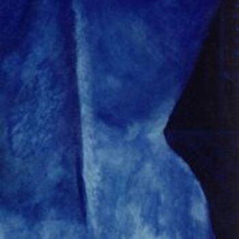 Painting titled "Blue Back" by Amir Wahib, Original Artwork, Oil