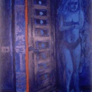 Peinture intitulée "Behind the Door" par Amir Wahib, Œuvre d'art originale, Huile